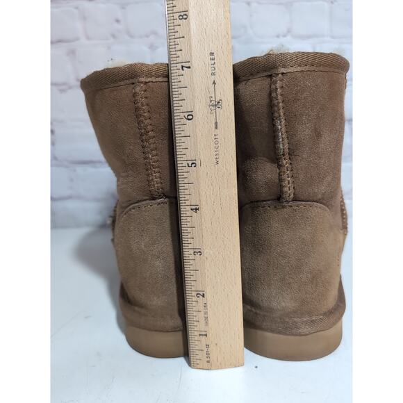 Fireside By Dearfoams Women's Rosebery Shearling Bootie Chestnut Brown Size 8/39 - Picture 4 of 12